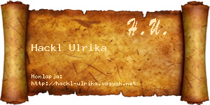 Hackl Ulrika névjegykártya